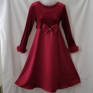 Burgundy Girls size 14 Holiday Dress Bonnie Jean